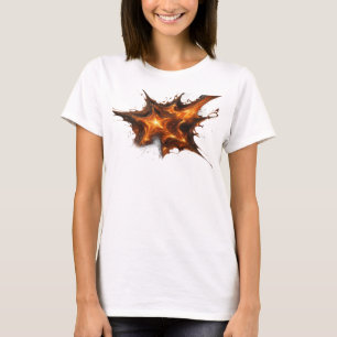 Dynamic Red Abstract Stars Graphic Design T-Shirt