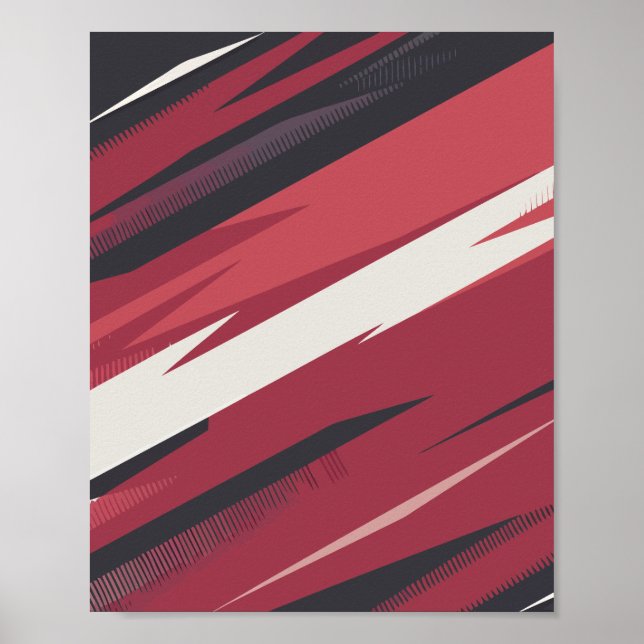 Dynamic Red and Black Abstract Streaks Poster (Front)