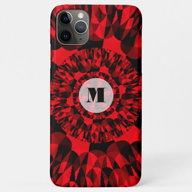 Dynamic Red Black Geometric Energetic Case-Mate iPhone Case (Back)