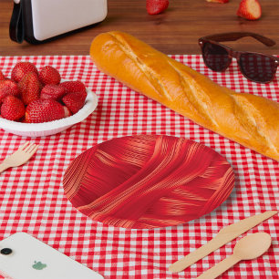 Dynamic Red Muscle Texture Abstract  Paper Plate