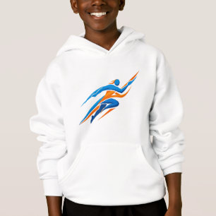 Dynamic Runner Logo Blue Orange Speed Gift