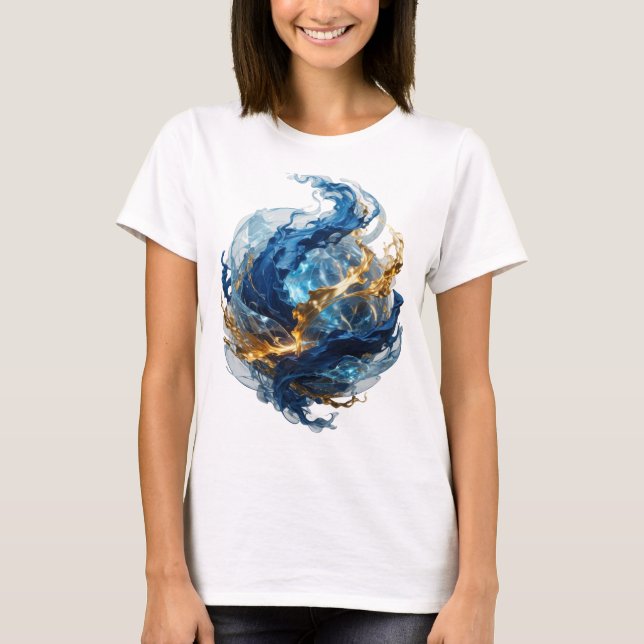 Dynamic Silver ABSTRACT ART Abstract Design v2 T-Shirt (Front)