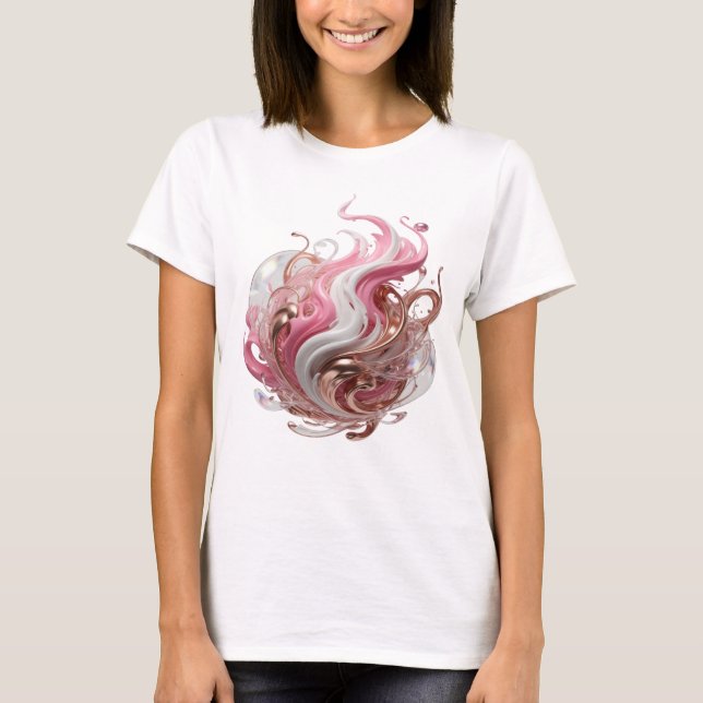 Dynamic Silver ABSTRACT ART Art Print T-Shirt (Front)
