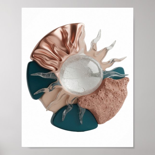 Dynamic Silver ABSTRACT ART Artistic Motif Poster (Front)