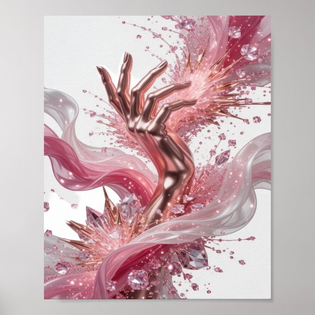 Dynamic Silver ABSTRACT ART Fashion Print v2 (Front)