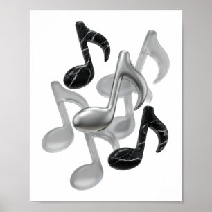 Dynamic Silver ABSTRACT ART Graphic Design Poster