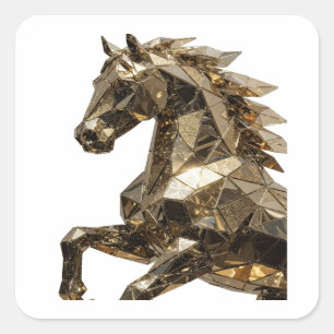 Dynamic Silver Abstract Vinyl Style Square Sticker