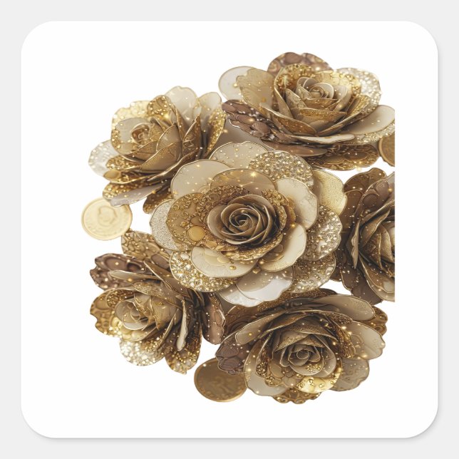 Dynamic Silver GOLDEN ROSES Label Design (Front)