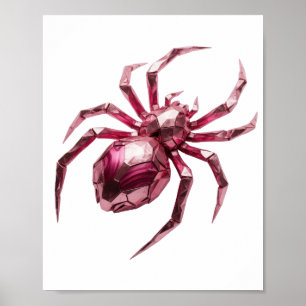 Dynamic Silver PINK SPIDER Custom Design Poster