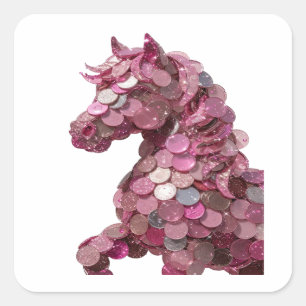 Dynamic Silver UNICORN COINS Decal Art Square Sticker