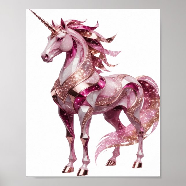 Dynamic Silver UNICORN Slogan Design Poster (Front)