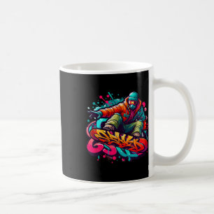 Dynamic Snowboarder Abstract Art Winter Sports 2  Coffee Mug