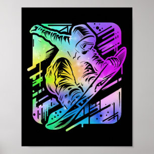 Dynamic Snowboarder Abstract Art Winter Sports 6 Poster