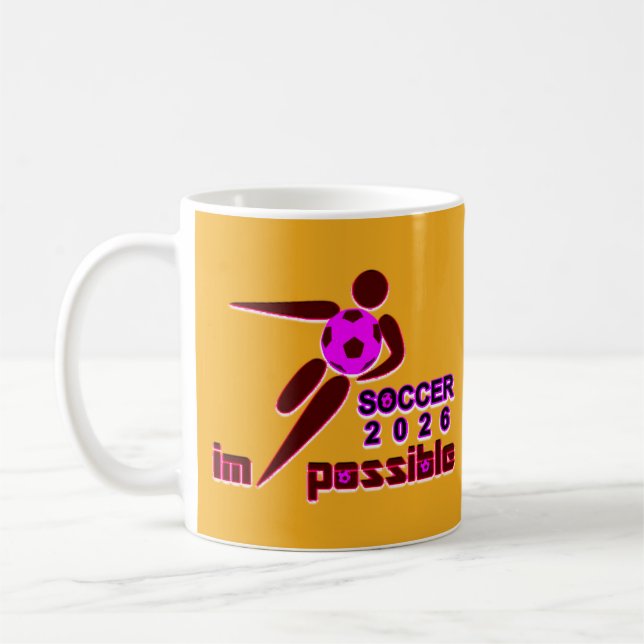 Dynamic Soccer 2026 Silhouette Design Coffee Mug (Left)
