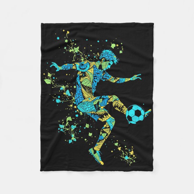 Dynamic Soccer Silhouette _2  Fleece Blanket (Front)