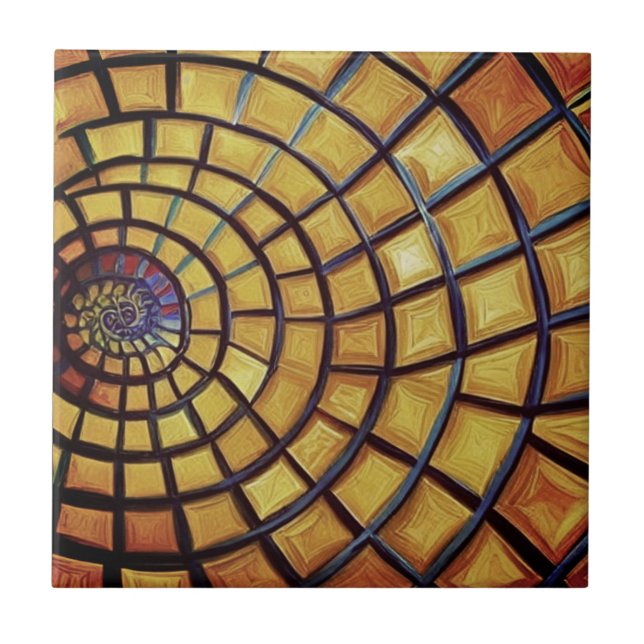 Dynamic Spiral - Conceptual Art  Ceramic Tile (Front)