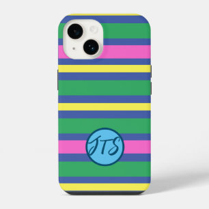 Dynamic Stripes w/Customised Monogram iPhone Case