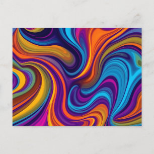 Dynamic Swirling Abstract Pattern with Vibrant Postcard