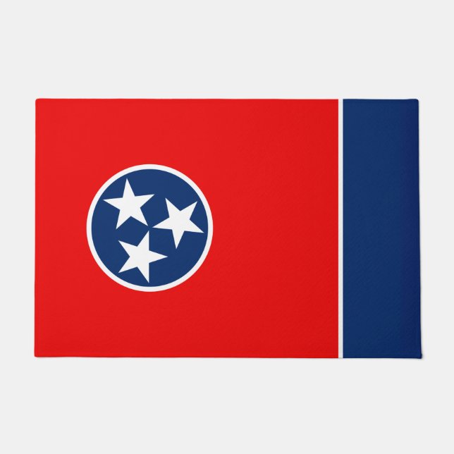 Dynamic Tennessee State Flag Graphic on a Doormat (Front)