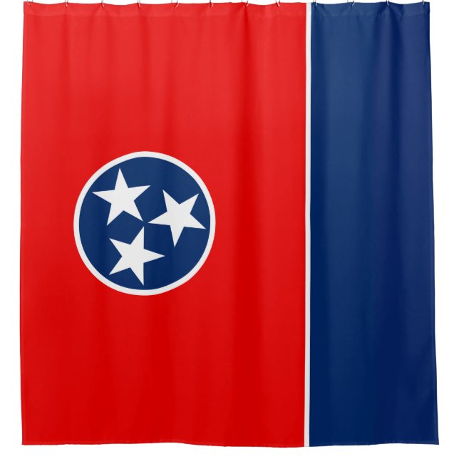Dynamic Tennessee State Flag Graphic on a Shower Curtain (Front)