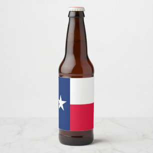 Dynamic Texas State Flag Graphic on a Beer Bottle Label