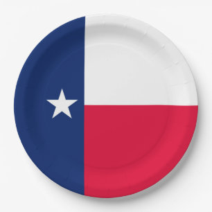 Dynamic Texas State Flag Graphic on a Paper Plate