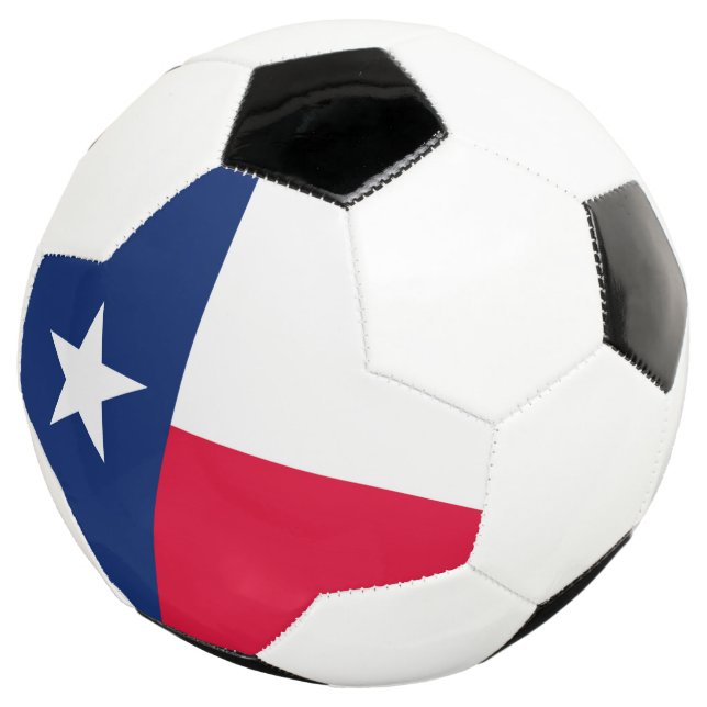 Dynamic Texas State Flag Graphic on a Soccer Ball (Three Quarter)