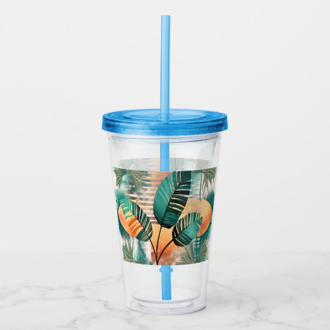 Dynamic tropical wave acrylic tumbler (Front)