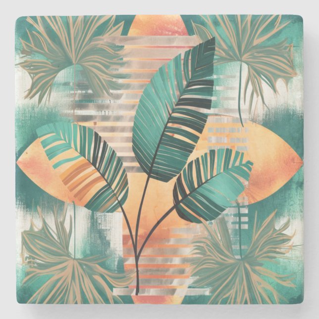 Dynamic tropical wave stone coaster (Front)