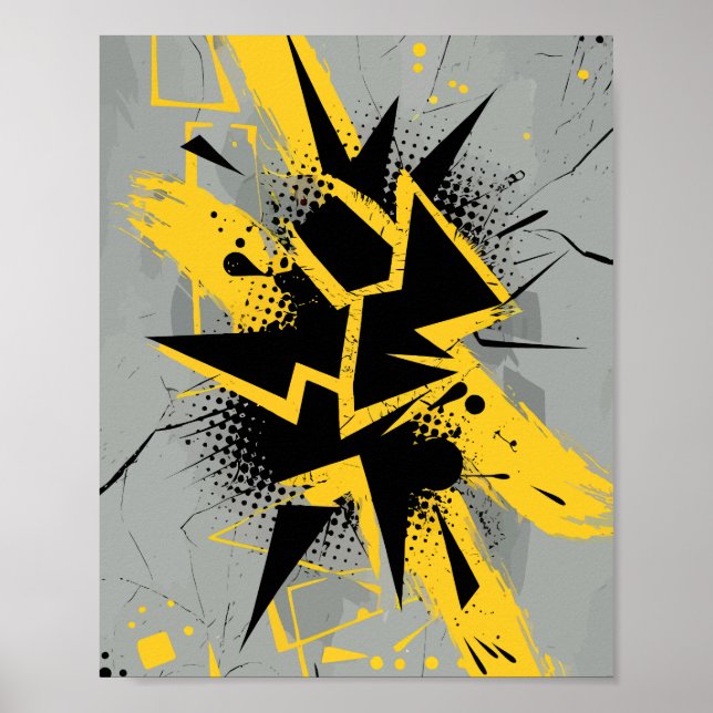 Dynamic Urban Graffiti Street Art Poster (Front)
