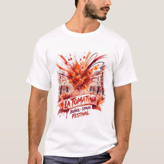 Dynamic Watercolor Tomato Splash Festival Sticker T-Shirt