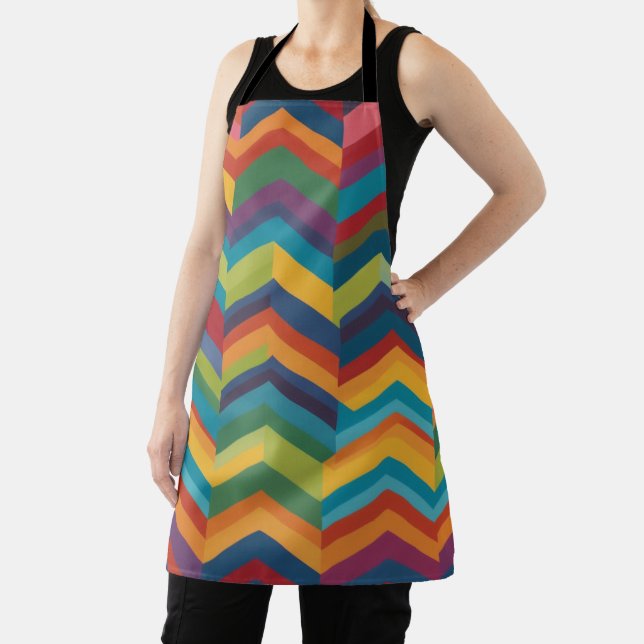Dynamic zigzag stripes striking energetic pattern apron (Insitu)