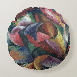 Dynamism of the Body, 1913 (oil on canvas) Round Cushion