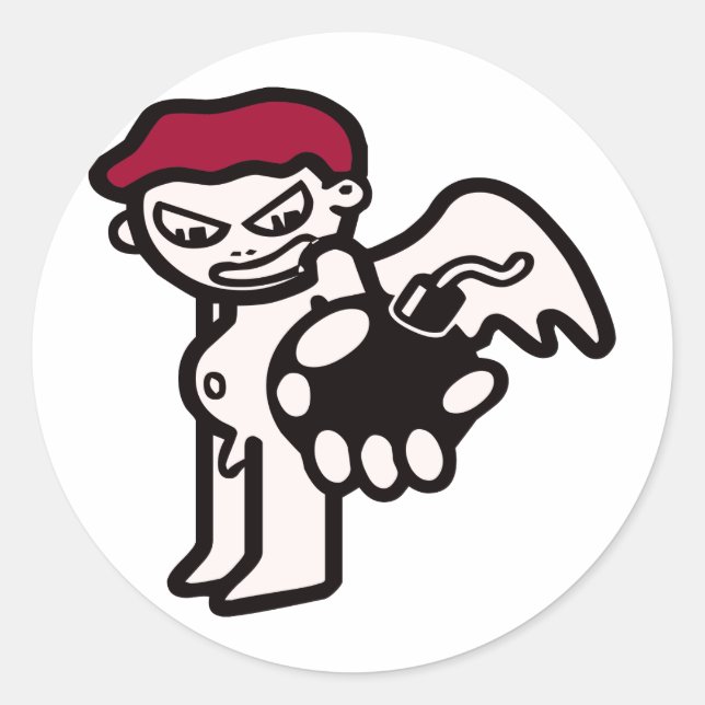 dynamite demon classic round sticker (Front)