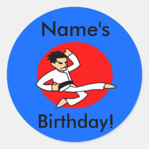 Dynamite Martial Arts Birthday Stickers