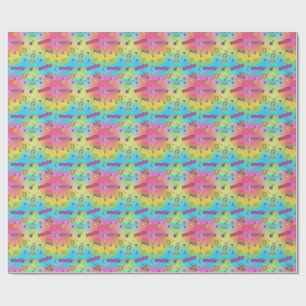Dynamite Pop Art Rainbow Pattern Wrapping Paper