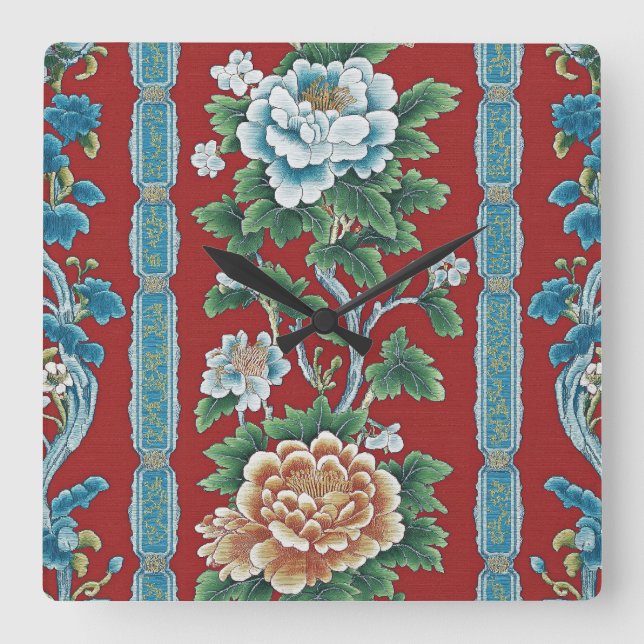 Dynastic Garden Square Wall Clock (Front)