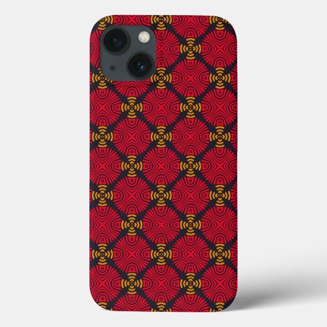Dynasty Geometry: Red Traditional Chinese Pattern Case-Mate iPhone Case (Back)
