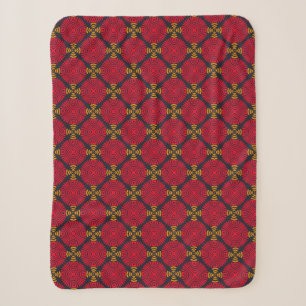 Dynasty Geometry: Red Traditional Chinese Pattern Sherpa Blanket
