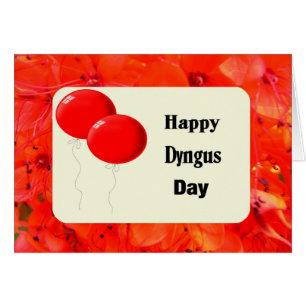 Dyngus Day Card Red Balloons & Border