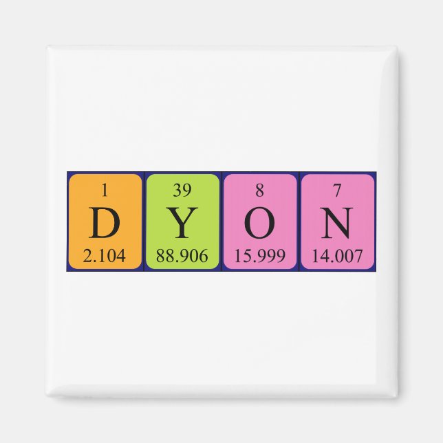 Dyon periodic table name magnet (Front)