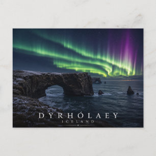 Dyrhólaey Arch Iceland Northern Lights Postcard