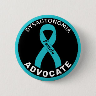 Dysautonomia Advocate Ribbon Black Button