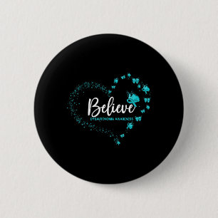 Dysautonomia Awareness Butterfly Believe 6 Cm Round Badge
