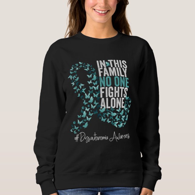 Dysautonomia Awareness Month Teal Ribbon Sweatshirt (Front)