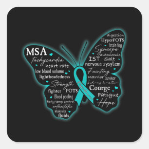 Dysautonomia Awareness POTS HyperPOTS NCS Month T- Square Sticker