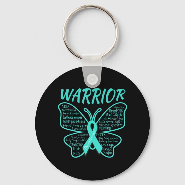 Dysautonomia Awareness POTS HyperPOTS NCS Warrior  Key Ring (Front)