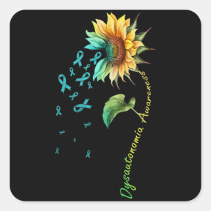 Dysautonomia Awareness Sunflower Shirt33 Square Sticker