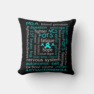 Dysautonomia Awareness T-shirt Teal Ribbon Gift18  Cushion