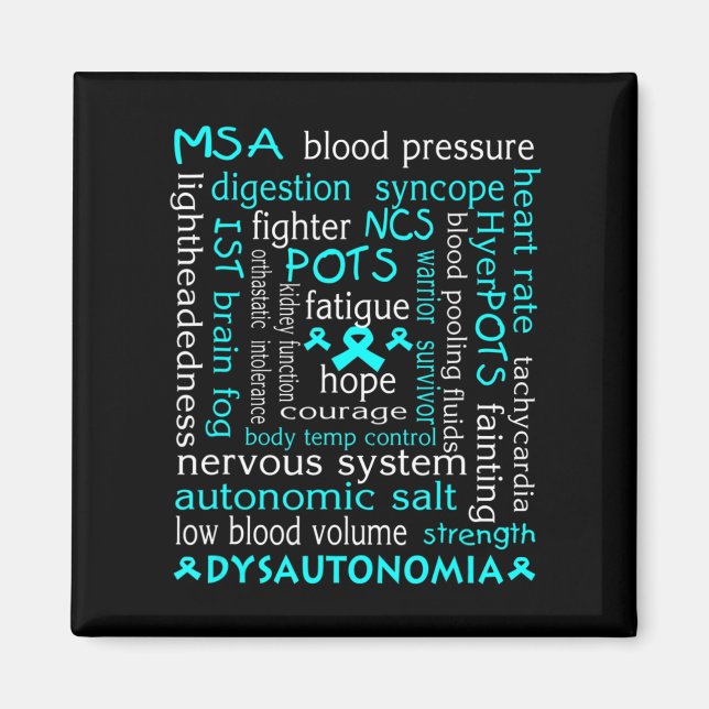 Dysautonomia Awareness T-shirt Teal Ribbon Gift18  Magnet (Front)